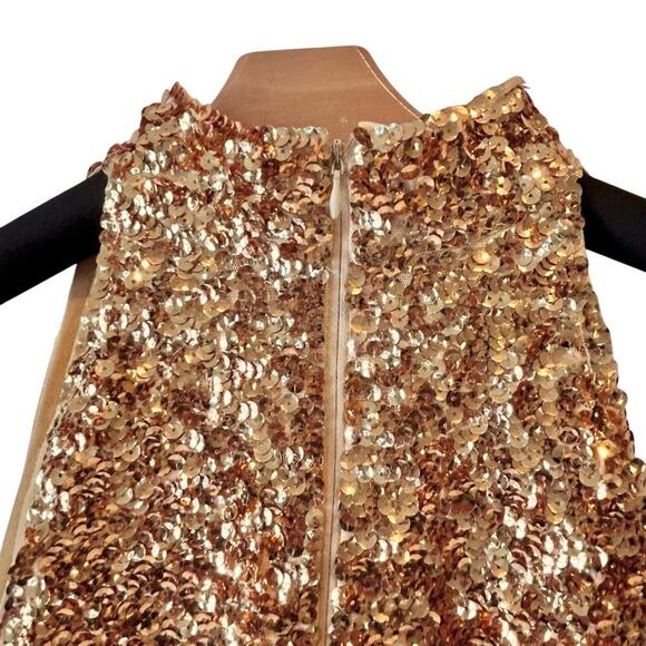 Vintage Sequin Bling Glam Mock Neck Sleeveless Top Small Medium - Picture 4 of 6